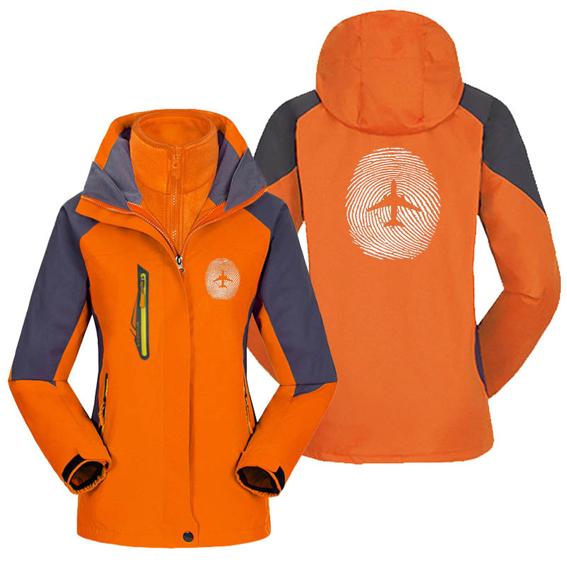 Aviation Finger Print Designed Thick "WOMEN" Skiing Jackets