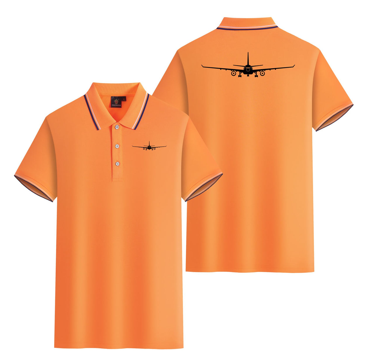 Airbus A330 Silhouette Designed Stylish Polo T-Shirts (Double-Side)
