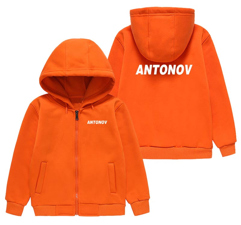 Antonov & Text Designed "CHILDREN" Zipped Hoodies