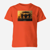 Thumbnail for Military Plane at Sunset Designed Children T-Shirts