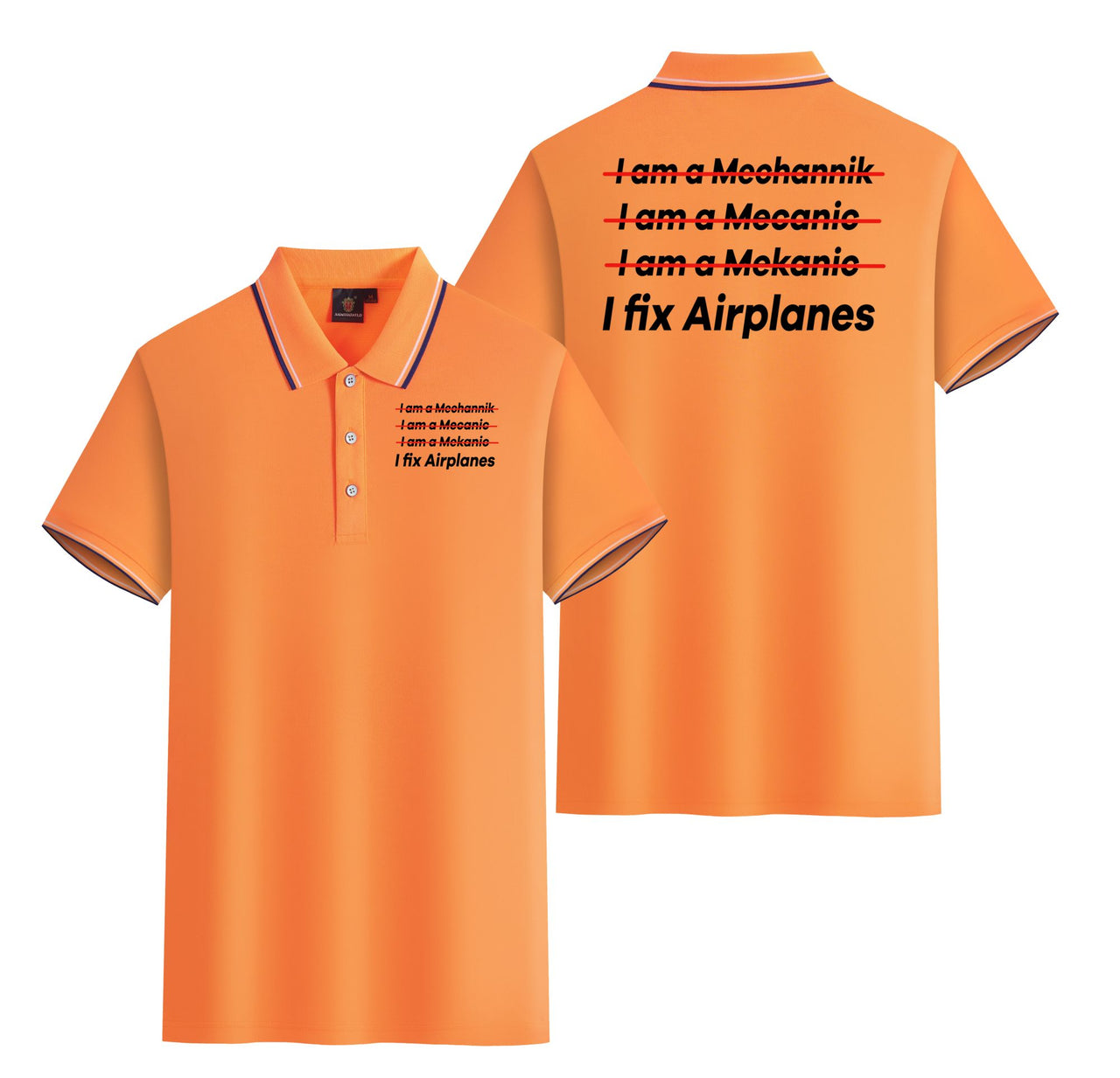 I Fix Airplanes Designed Stylish Polo T-Shirts (Double-Side)