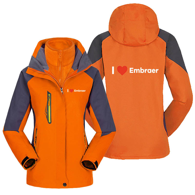 I Love Embraer Designed Thick "WOMEN" Skiing Jackets