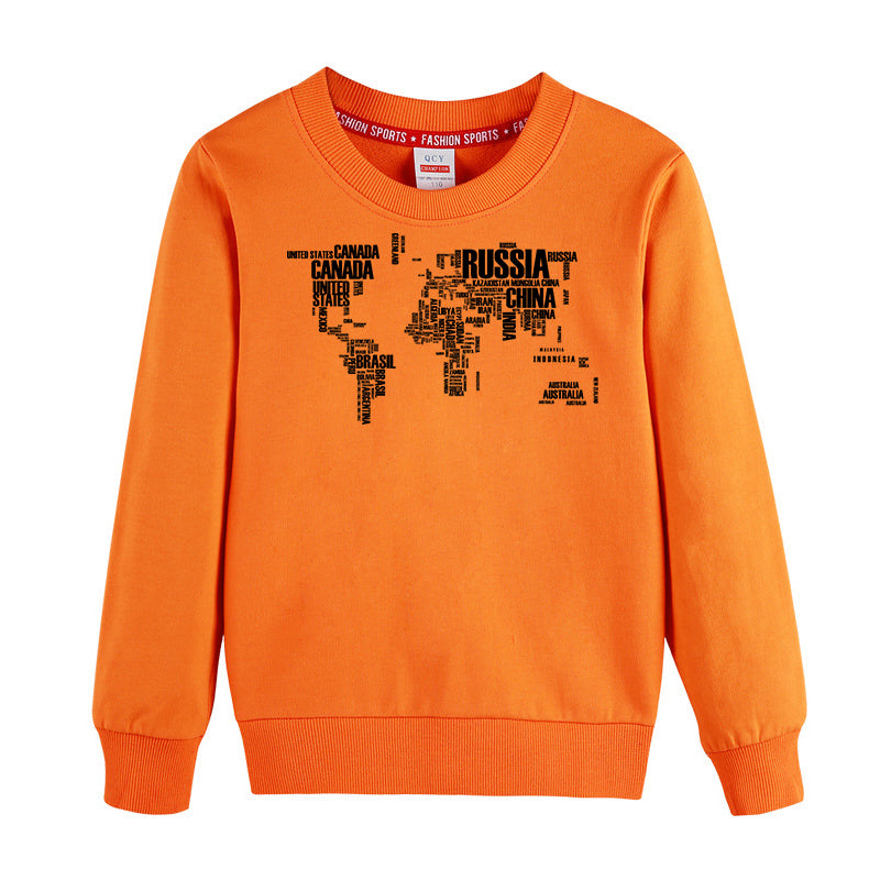World Map (Text) Designed "CHILDREN" Sweatshirts