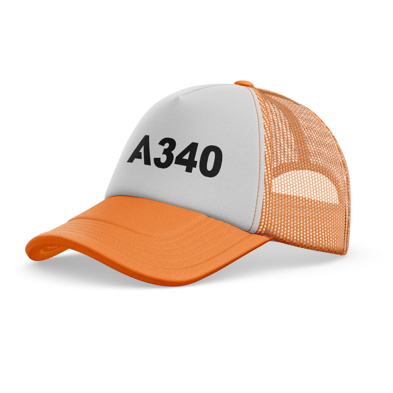 A340 Flat Text Designed Trucker Caps & Hats