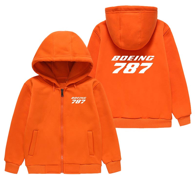 Boeing 787 & Text Designed "CHILDREN" Zipped Hoodies