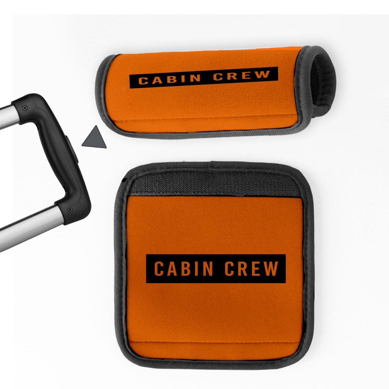 Cabin Crew Text Designed Neoprene Luggage Handle Covers