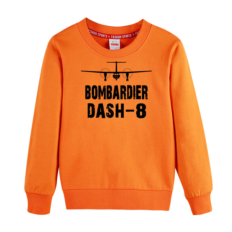 Bombardier Dash-8 & Plane Designed "CHILDREN" Sweatshirts