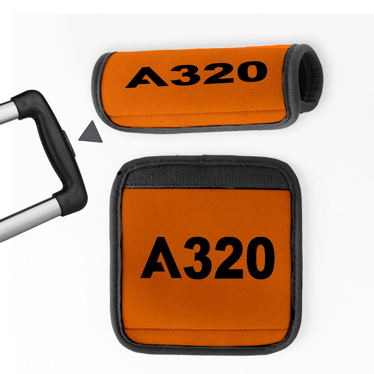 A320 Flat Text Designed Neoprene Luggage Handle Covers