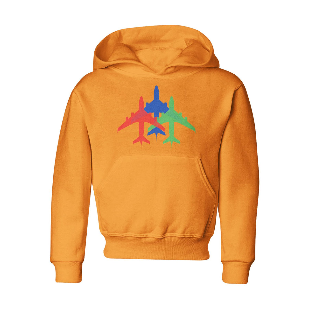 Colourful 3 Airplanes Designed "CHILDREN" Hoodies