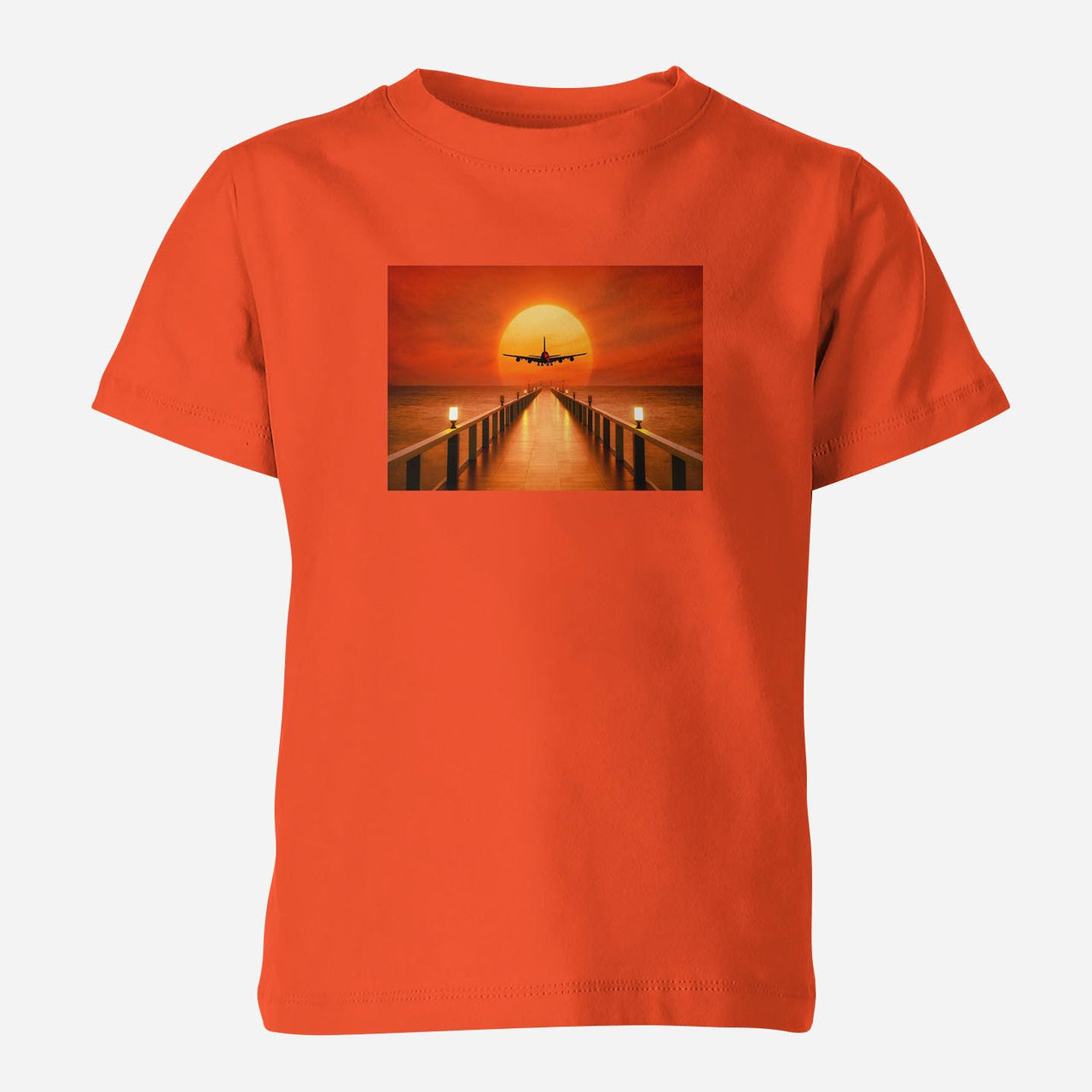 Airbus A380 Towards Sunset Designed Children T-Shirts