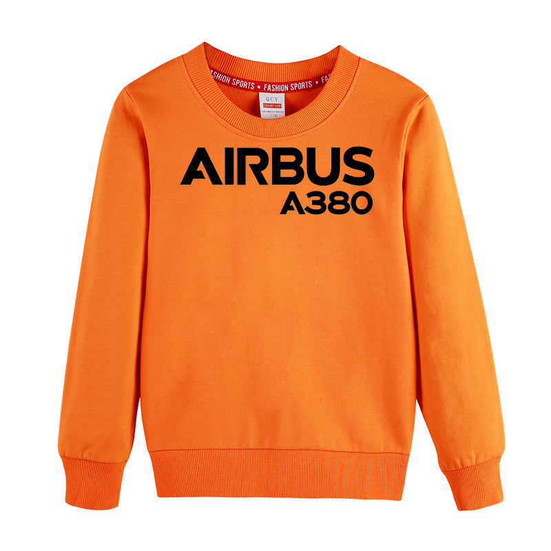 Airbus A380 & Text Designed "CHILDREN" Sweatshirts