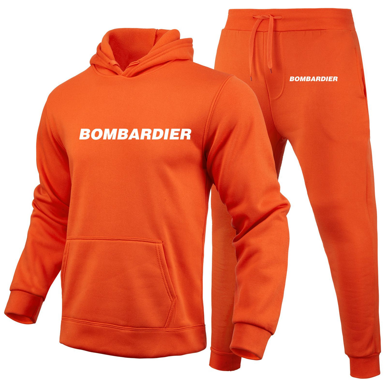 Bombardier & Text Designed Hoodies & Sweatpants Set
