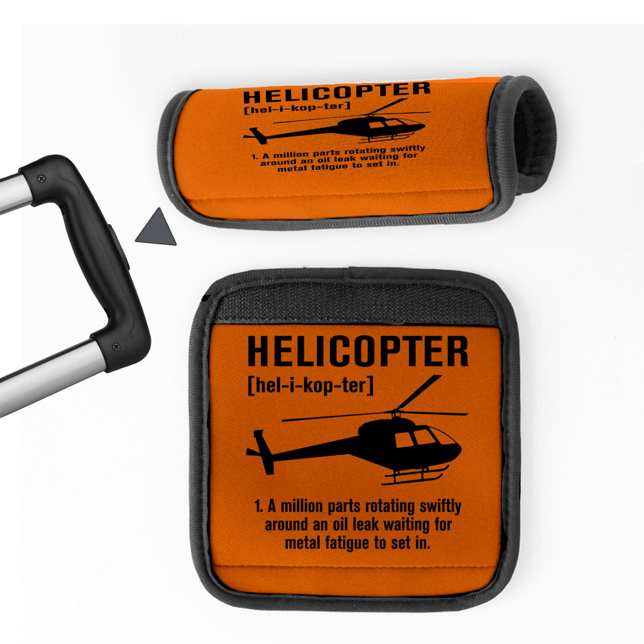 Helicopter [Noun] Designed Neoprene Luggage Handle Covers