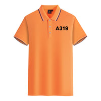 Thumbnail for A319 Flat Text Designed Stylish Polo T-Shirts