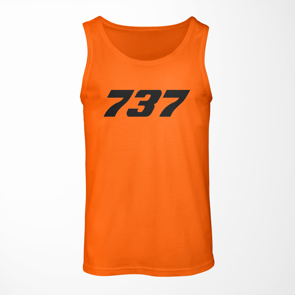 737 Flat Text Designed Tank Tops