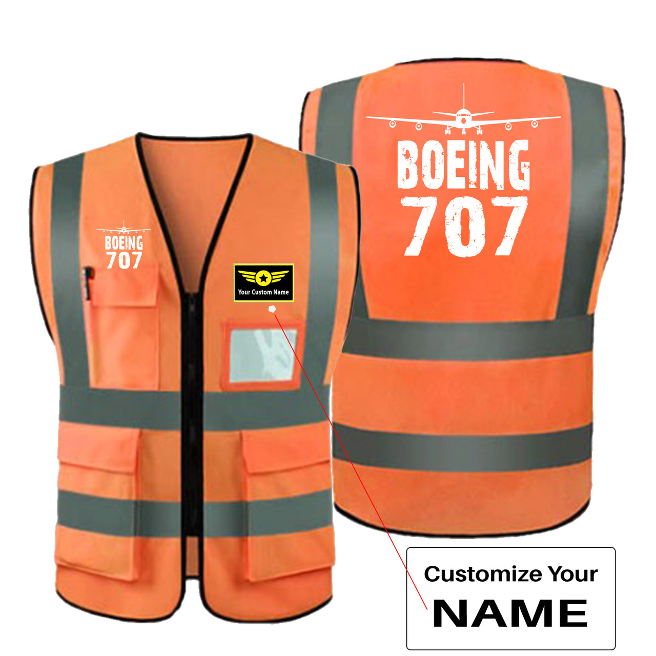 Boeing 707 & Plane Designed Reflective Vests