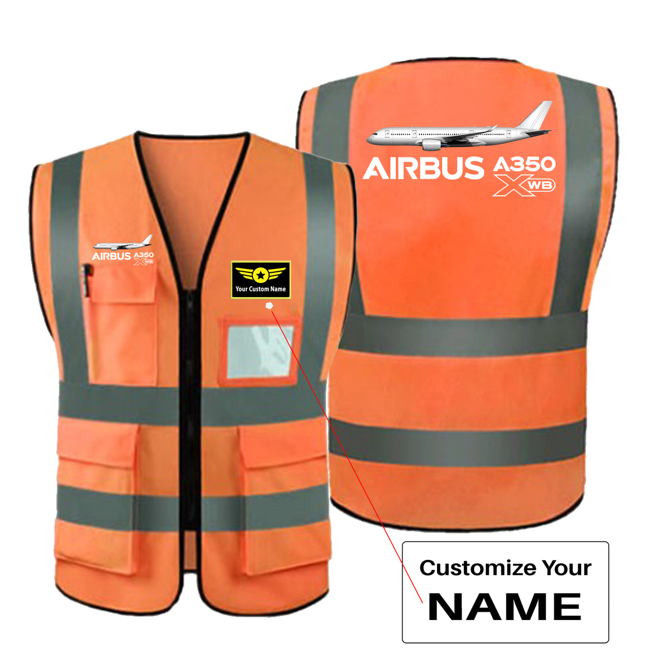 The Airbus A350 WXB Designed Reflective Vests