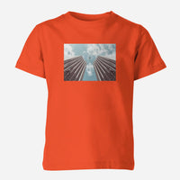 Thumbnail for Airplane Flying over Big Buildings Designed Children T-Shirts
