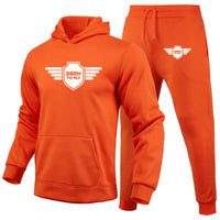 Thumbnail for Born To Fly & Badge Designed Hoodies & Sweatpants Set