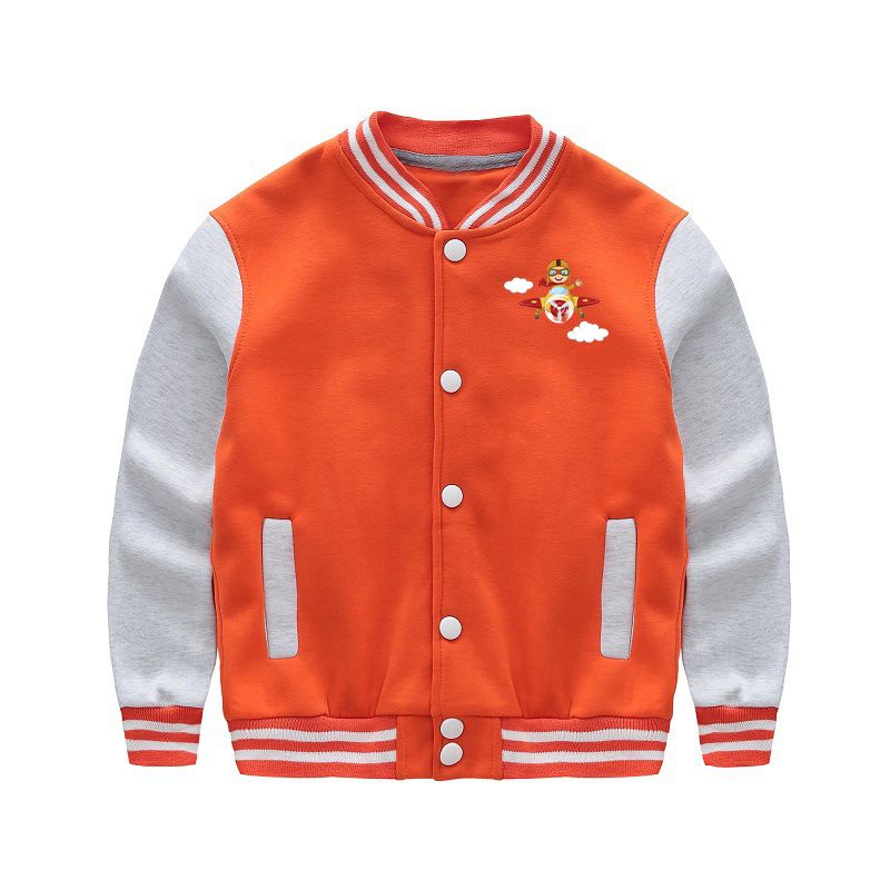 Cartoon Little Boy Operating Plane (Edition 2) Designed "CHILDREN" Baseball Jackets