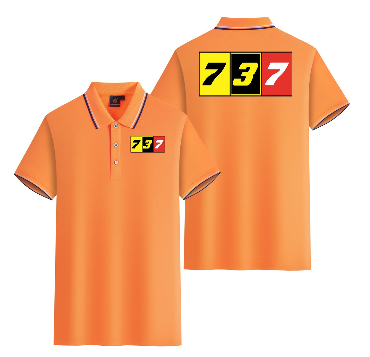 Flat Colourful 737 Designed Stylish Polo T-Shirts (Double-Side)