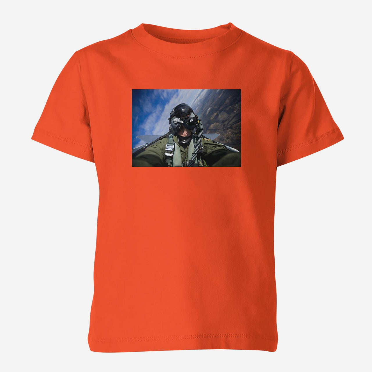 Amazing Military Pilot Selfie Designed Children T-Shirts