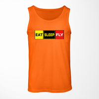 Thumbnail for Eat Sleep Fly (Colourful) Designed Tank Tops