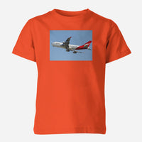 Thumbnail for Departing Qantas Boeing 747 Designed Children T-Shirts