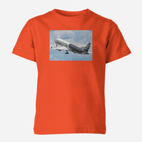 Thumbnail for Departing Airbus A350 (Original Livery) Designed Children T-Shirts