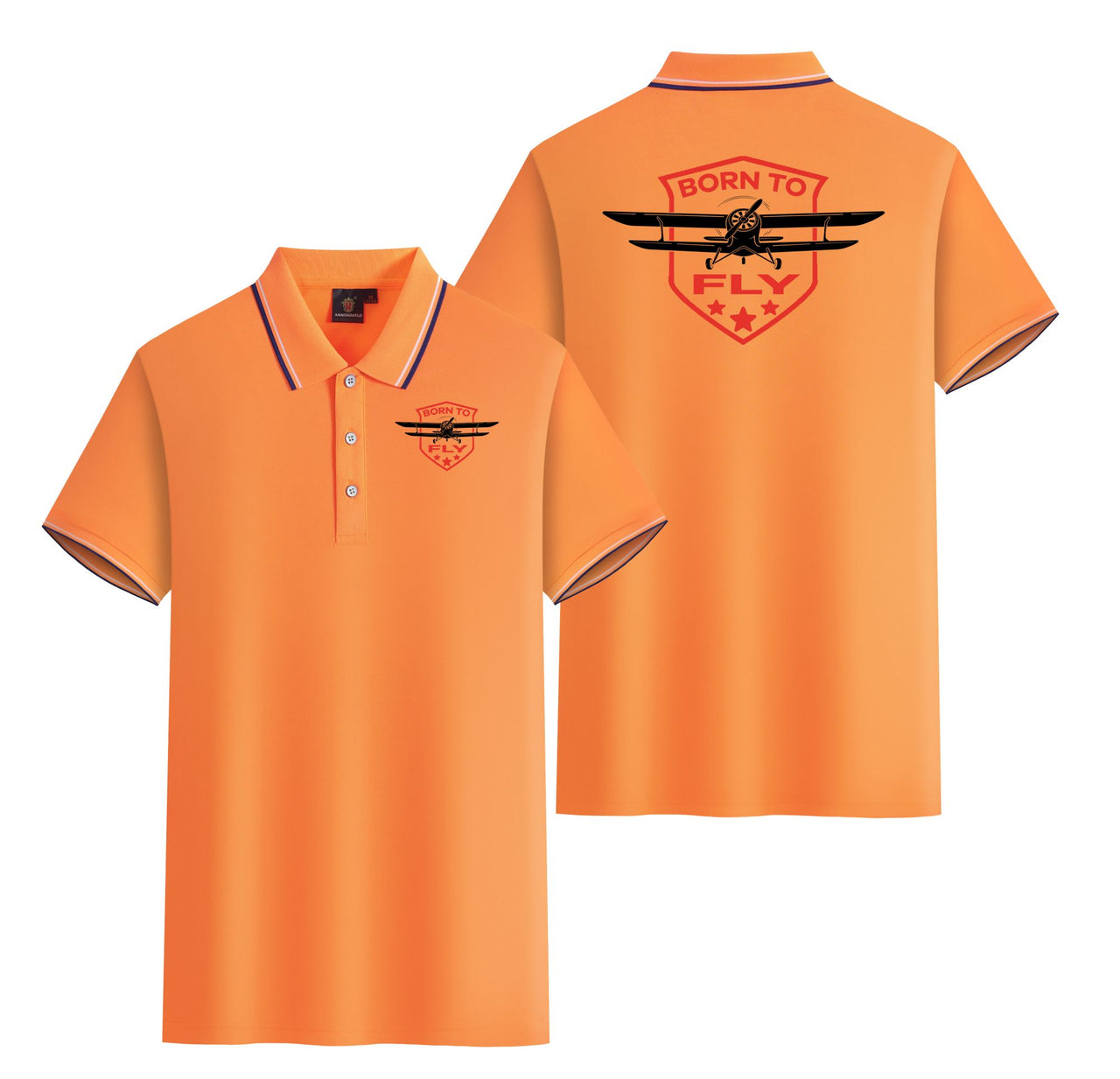 Super Born To Fly Designed Stylish Polo T-Shirts (Double-Side)