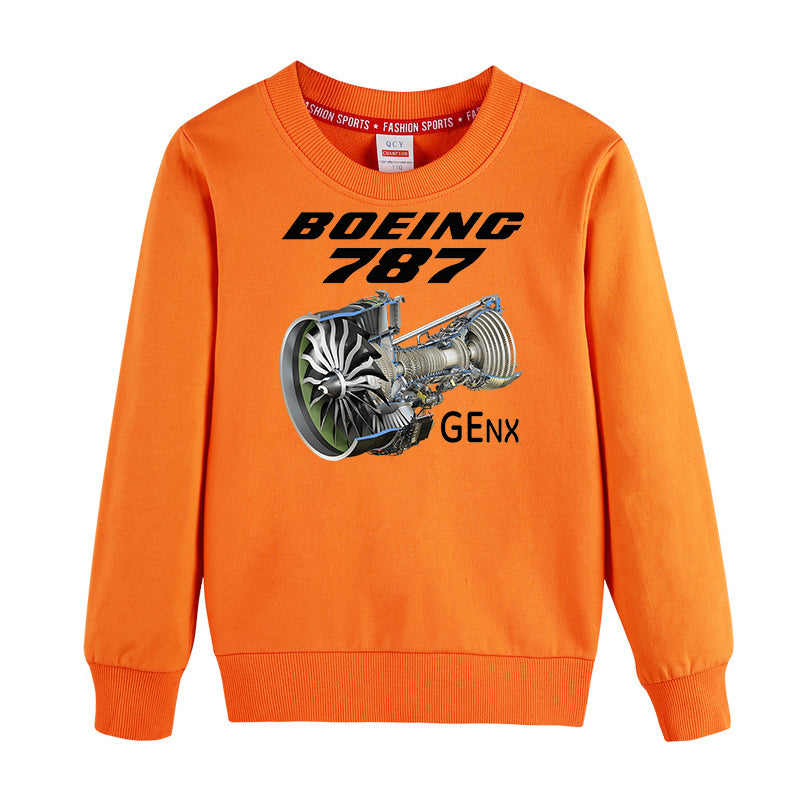 Boeing 787 & GENX Engine Engine Designed "CHILDREN" Sweatshirts