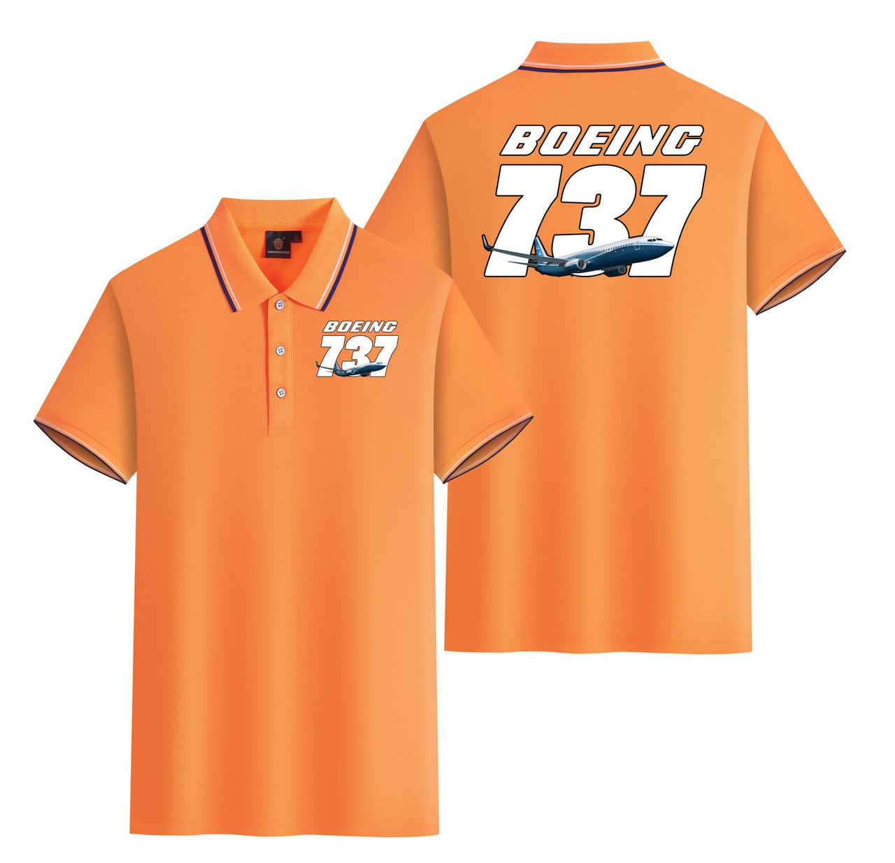 Super Boeing 737+Text Designed Stylish Polo T-Shirts (Double-Side)