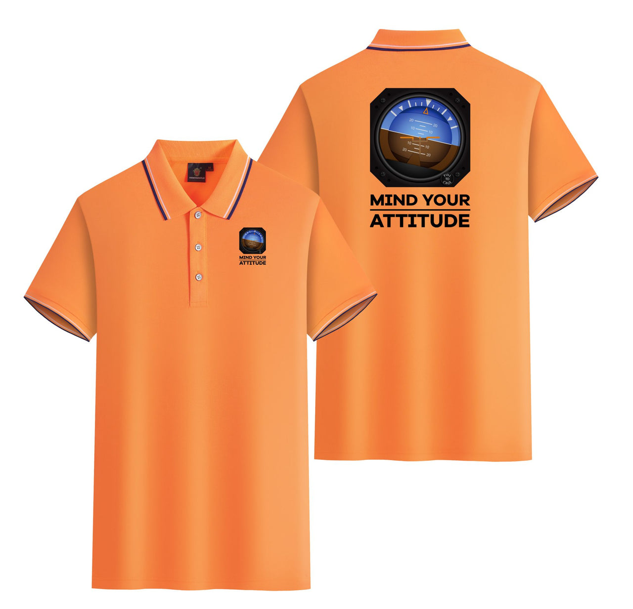 Mind Your Attitude Designed Stylish Polo T-Shirts (Double-Side)