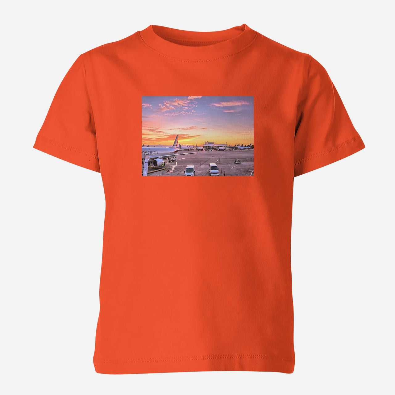 Airport Photo During Sunset Designed Children T-Shirts