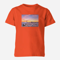 Thumbnail for Airport Photo During Sunset Designed Children T-Shirts