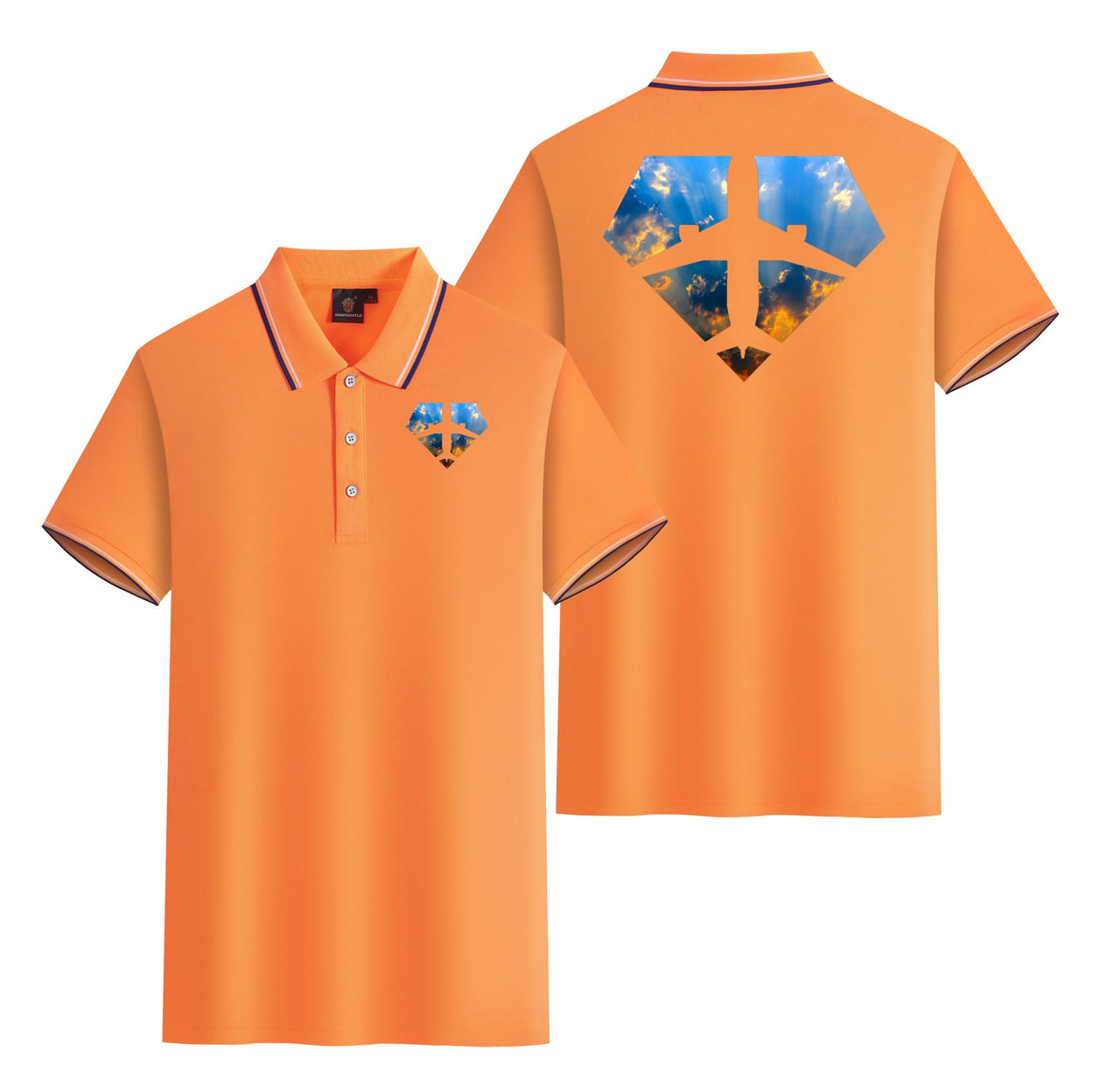 Supermen of The Skies (Sunrise) Designed Stylish Polo T-Shirts (Double-Side)