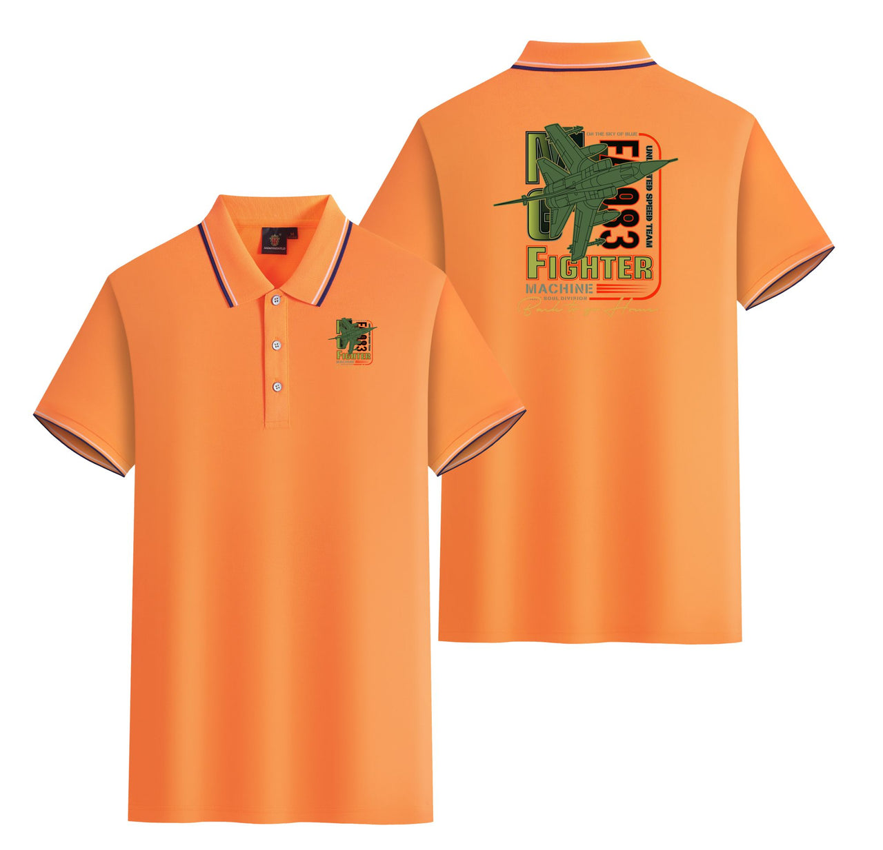 Fighter Machine Designed Stylish Polo T-Shirts (Double-Side)