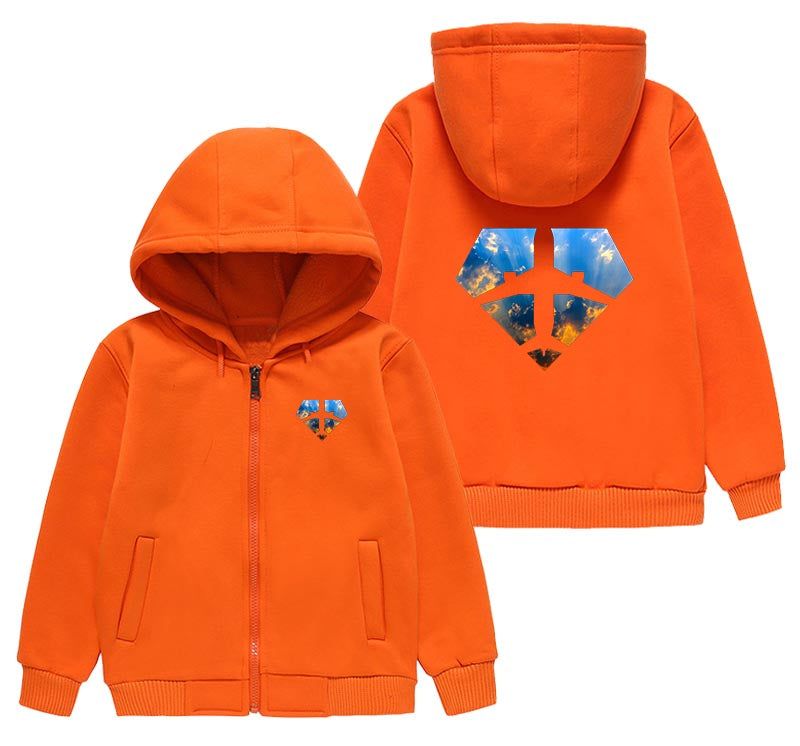 Supermen of The Skies (Sunrise) Designed "CHILDREN" Zipped Hoodies