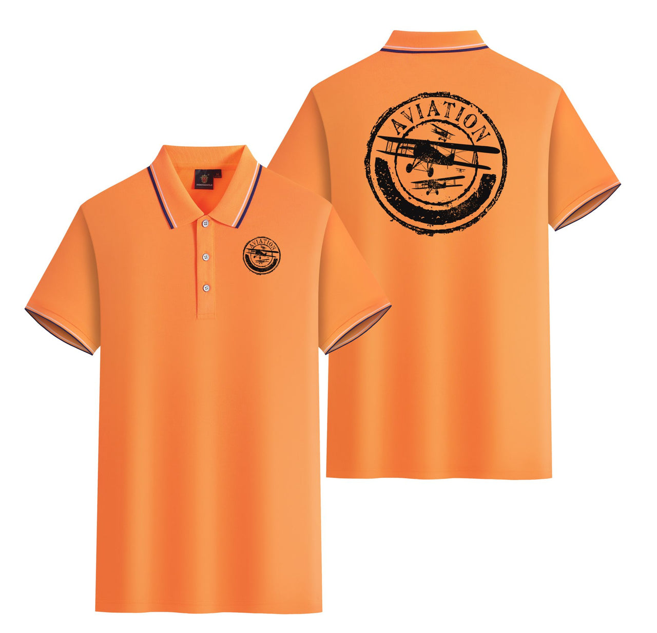 Aviation Lovers Designed Stylish Polo T-Shirts (Double-Side)