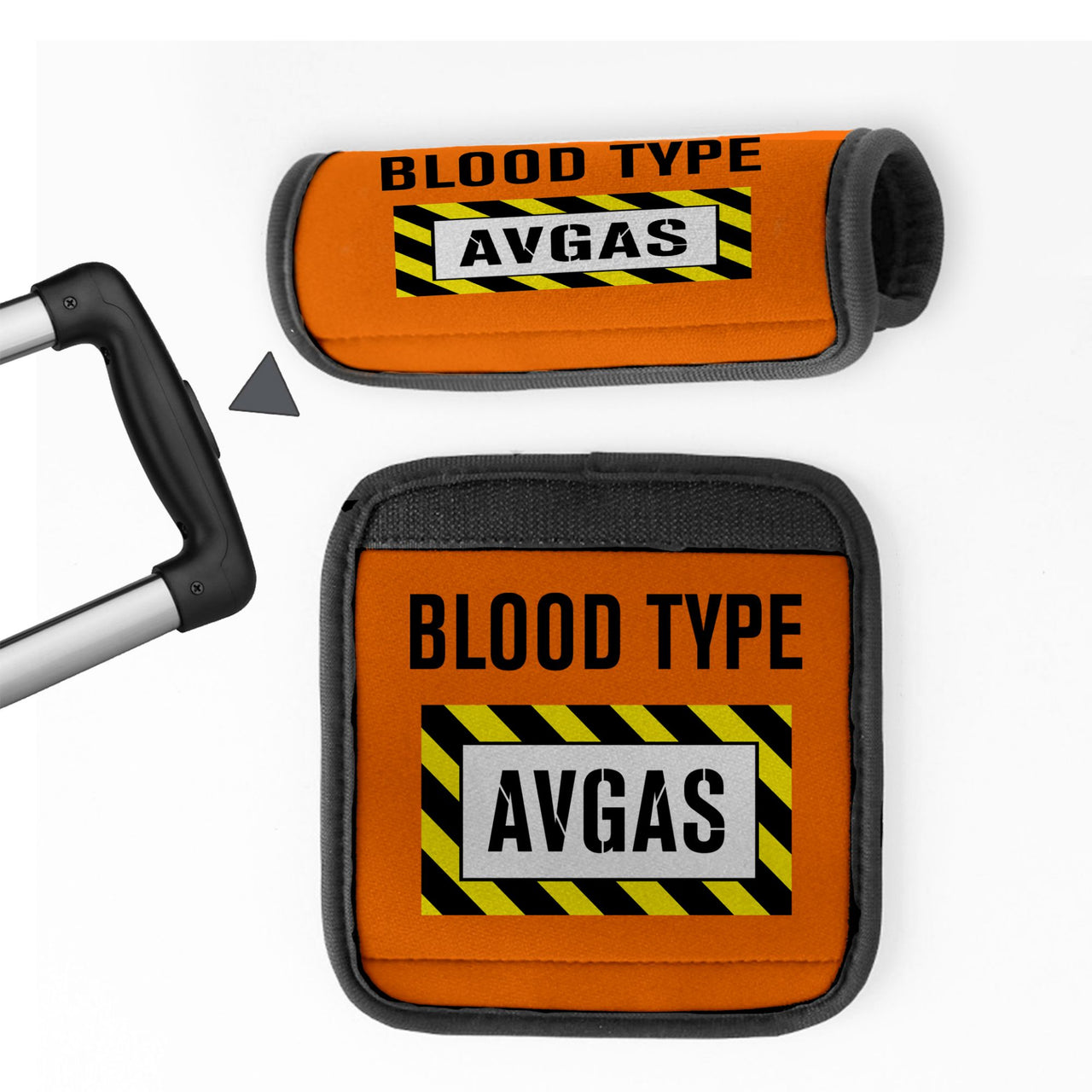 Blood Type AVGAS Designed Neoprene Luggage Handle Covers