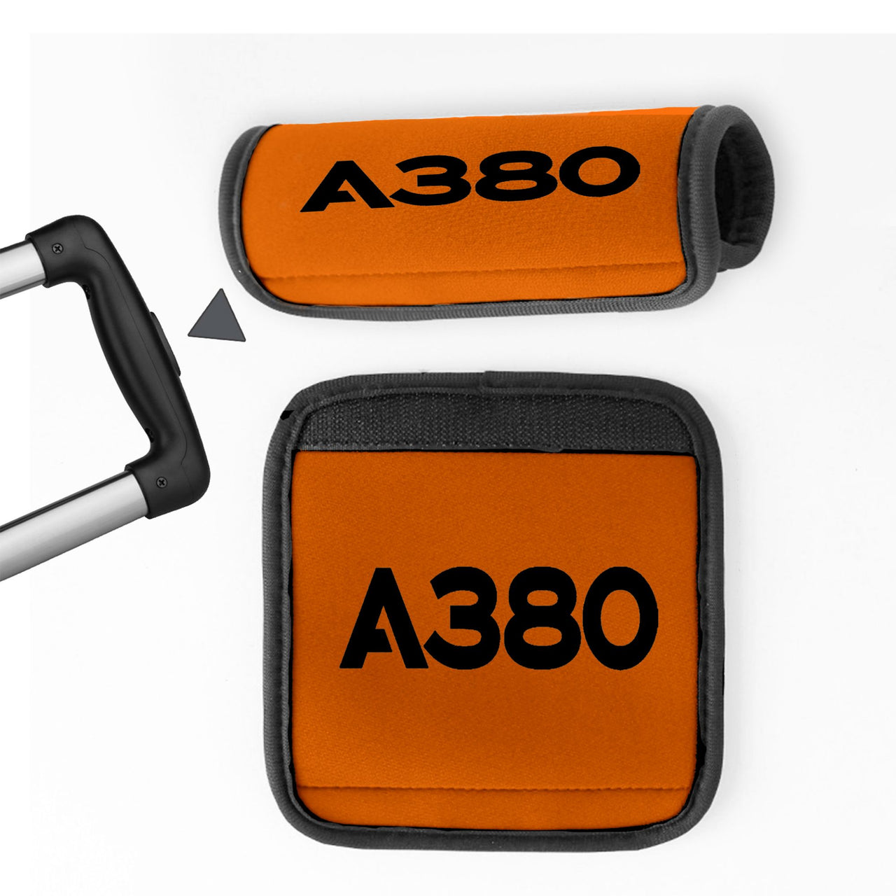 A380 Flat Text Designed Neoprene Luggage Handle Covers