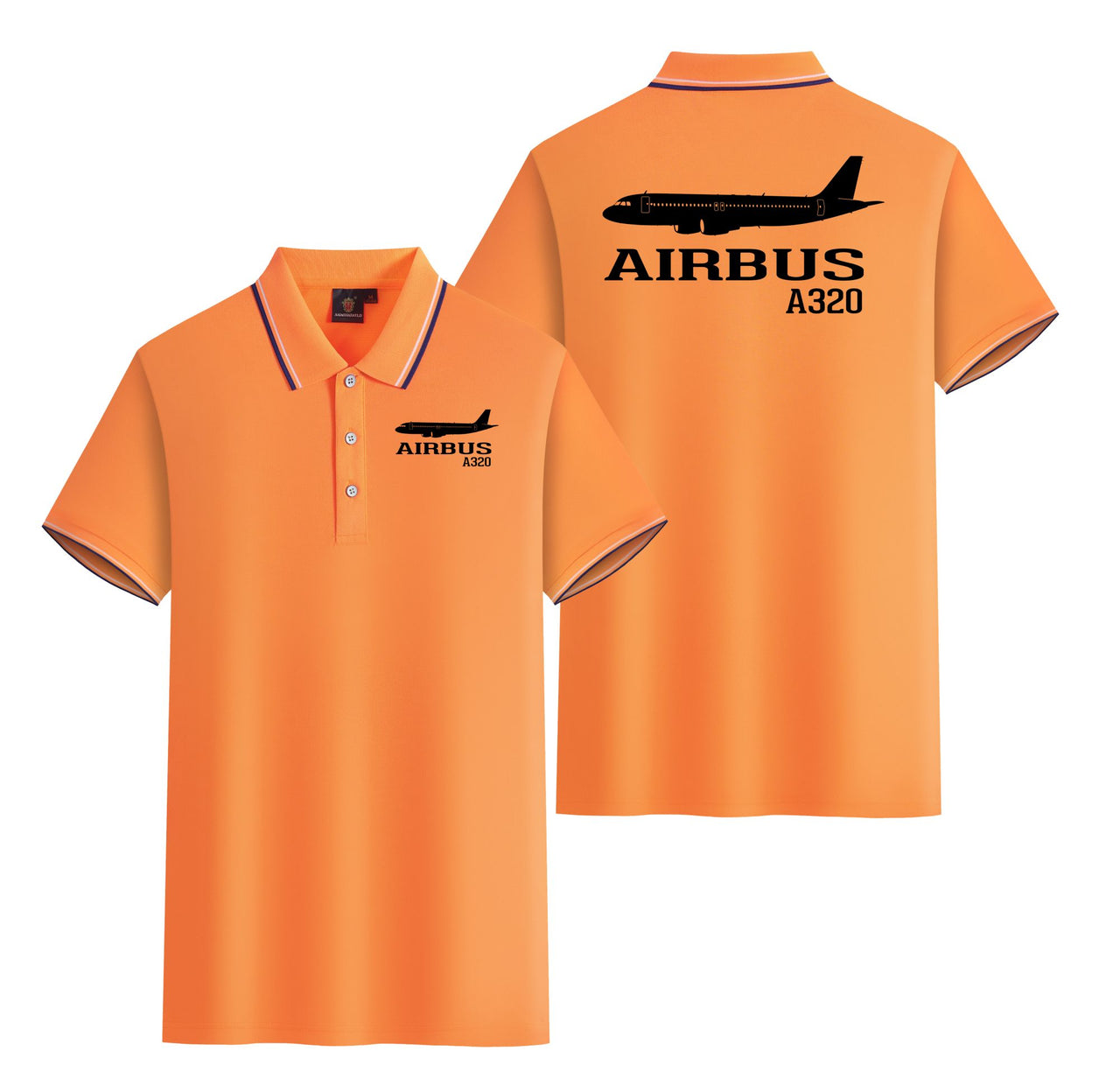 Airbus A320 Printed Designed Stylish Polo T-Shirts (Double-Side)
