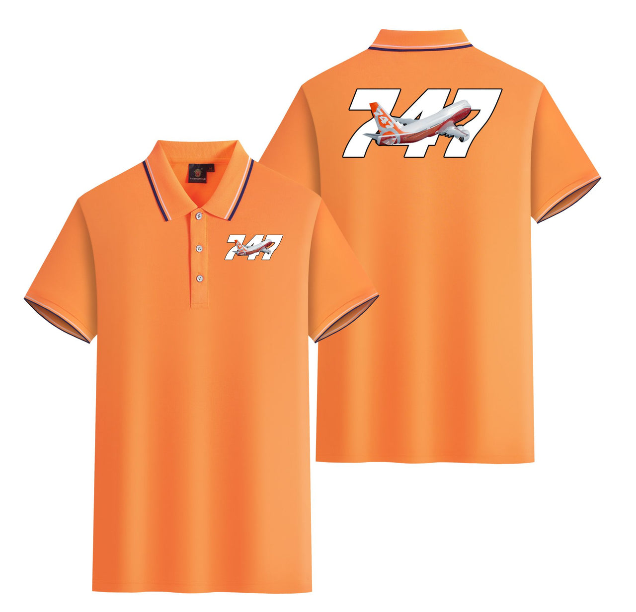 Super Boeing 747 Intercontinental Designed Stylish Polo T-Shirts (Double-Side)