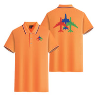 Thumbnail for Colourful 3 Airplanes Designed Stylish Polo T-Shirts (Double-Side)
