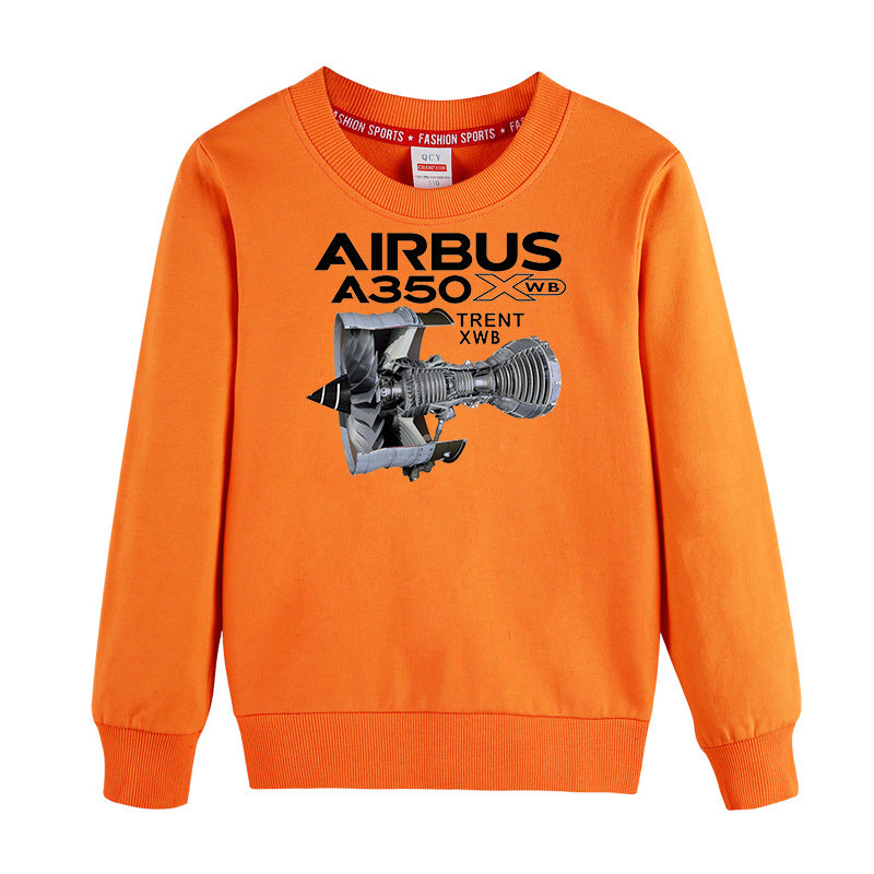 Airbus A350 & Trent Wxb Engine Designed "CHILDREN" Sweatshirts