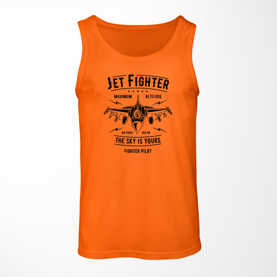 Jet Fighter - The Sky is Yours Designed Tank Tops