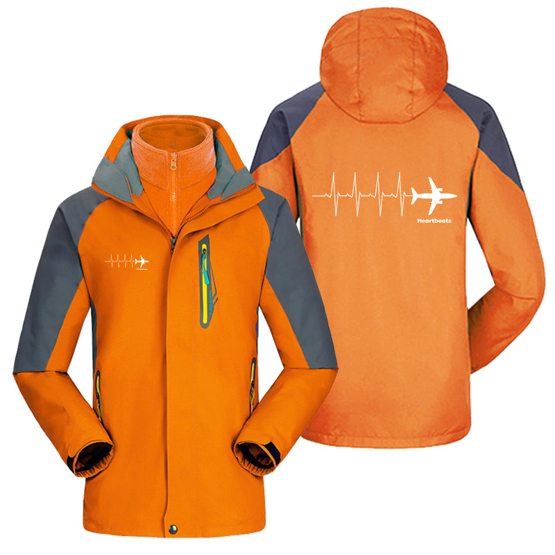 Aviation Heartbeats Designed Thick Skiing Jackets
