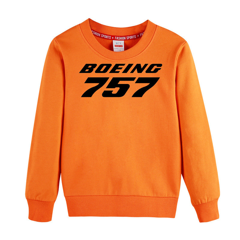 Boeing 757 & Text Designed "CHILDREN" Sweatshirts