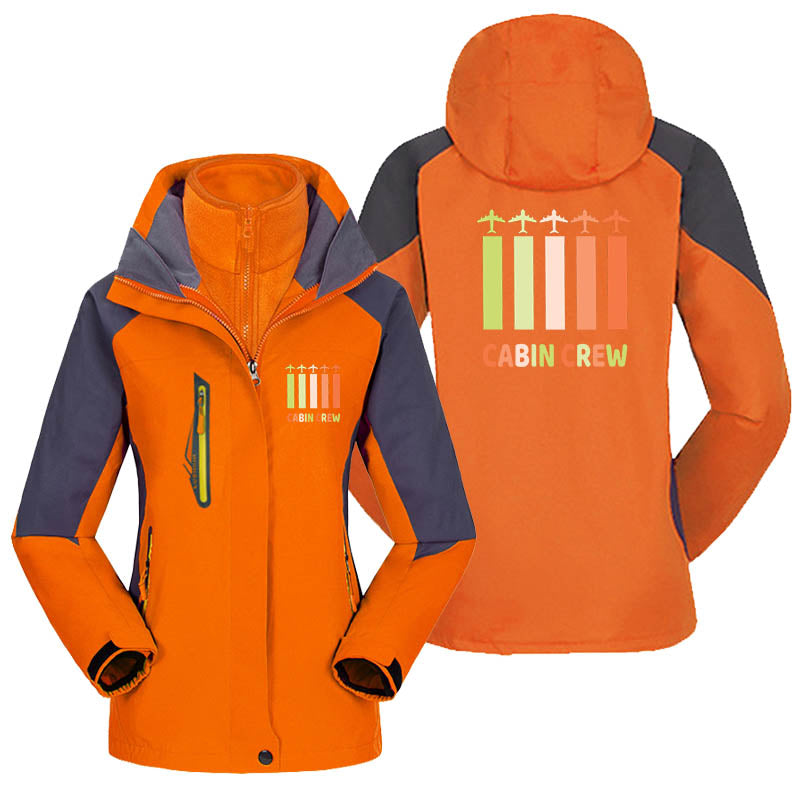 Colourful Cabin Crew Designed Thick "WOMEN" Skiing Jackets