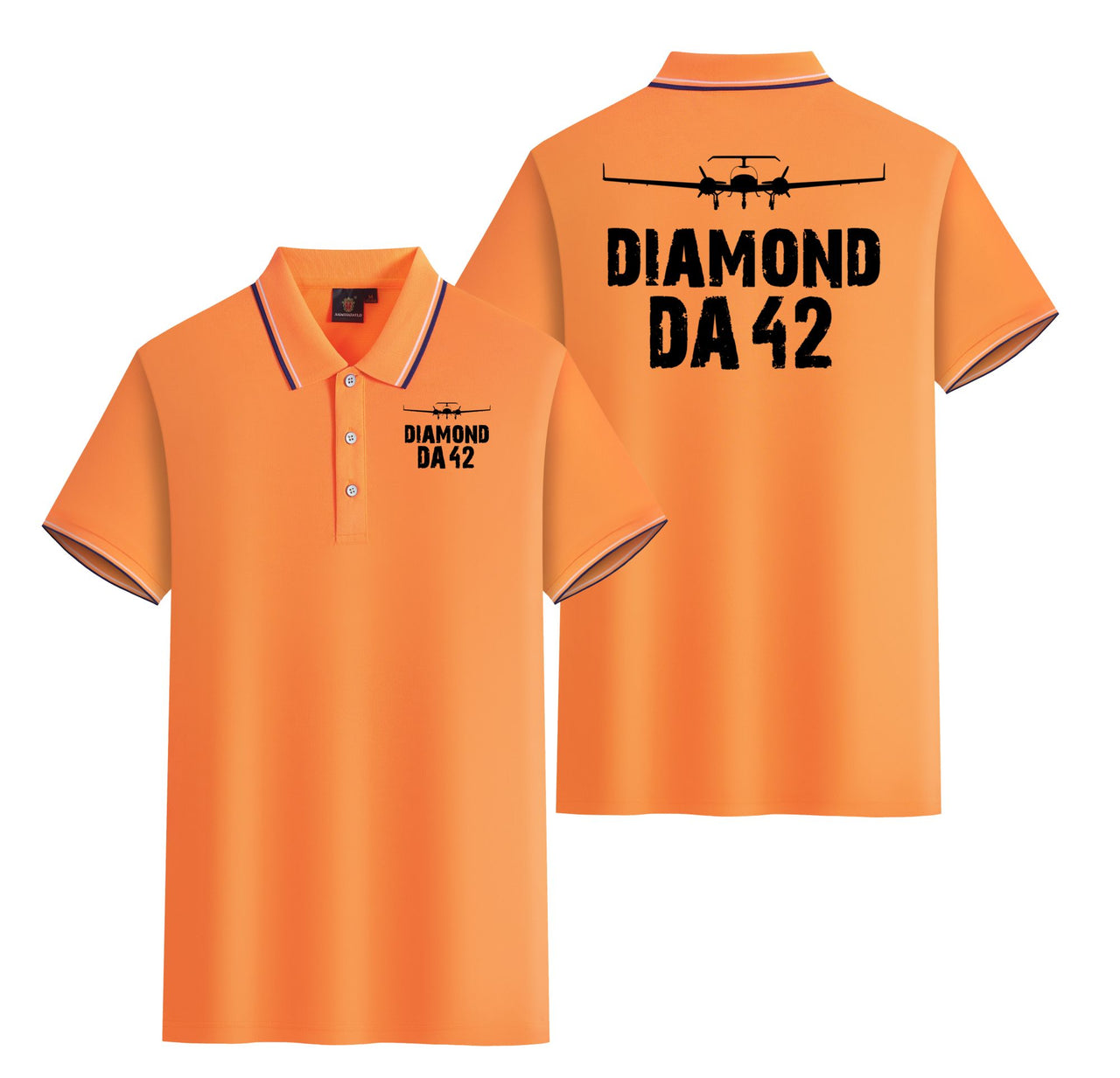 Diamond DA42 & Plane Designed Stylish Polo T-Shirts (Double-Side)